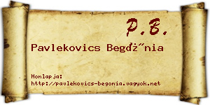 Pavlekovics Begónia névjegykártya